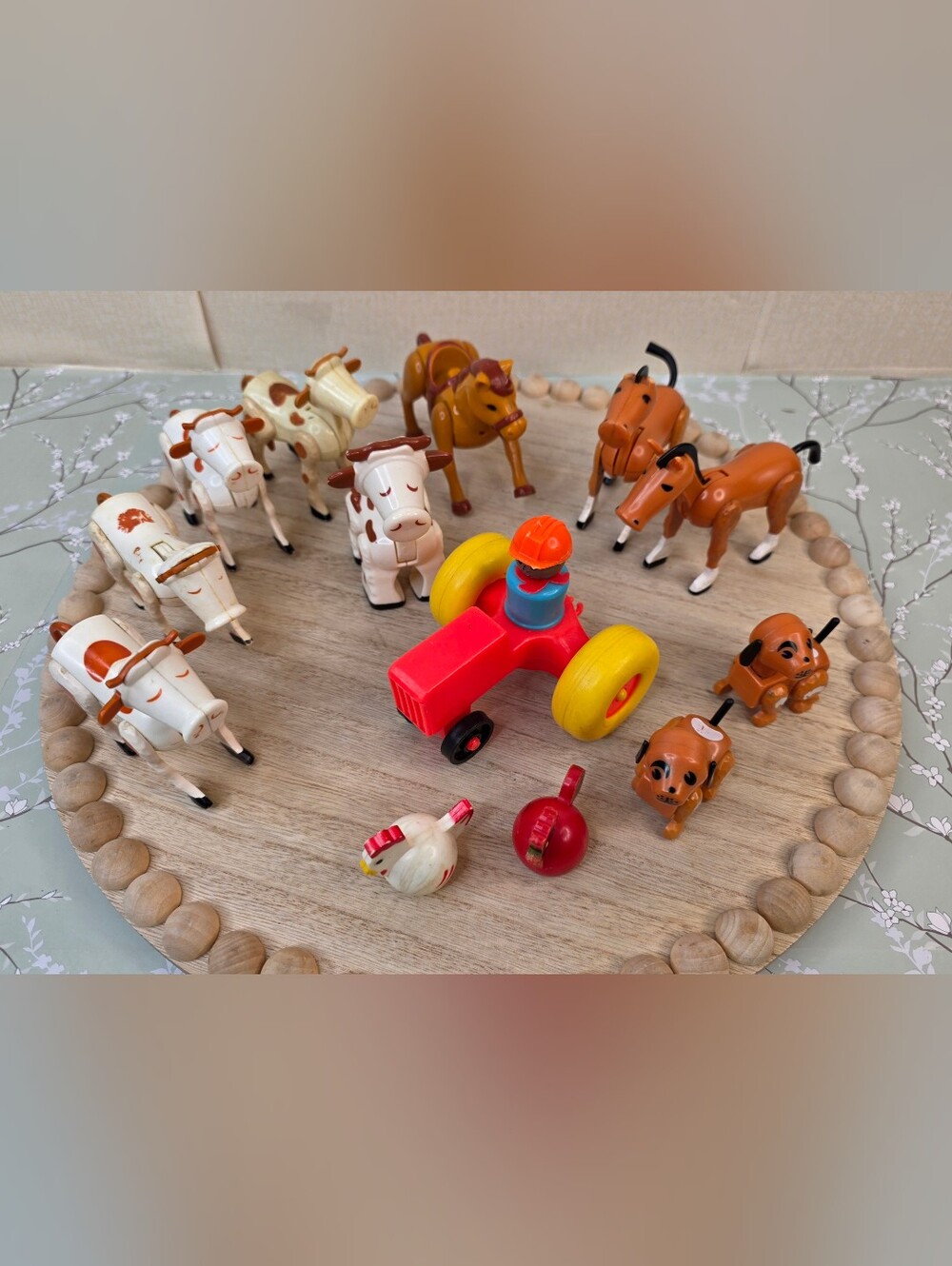 Vintage Fisher-Price Animals And Tractor